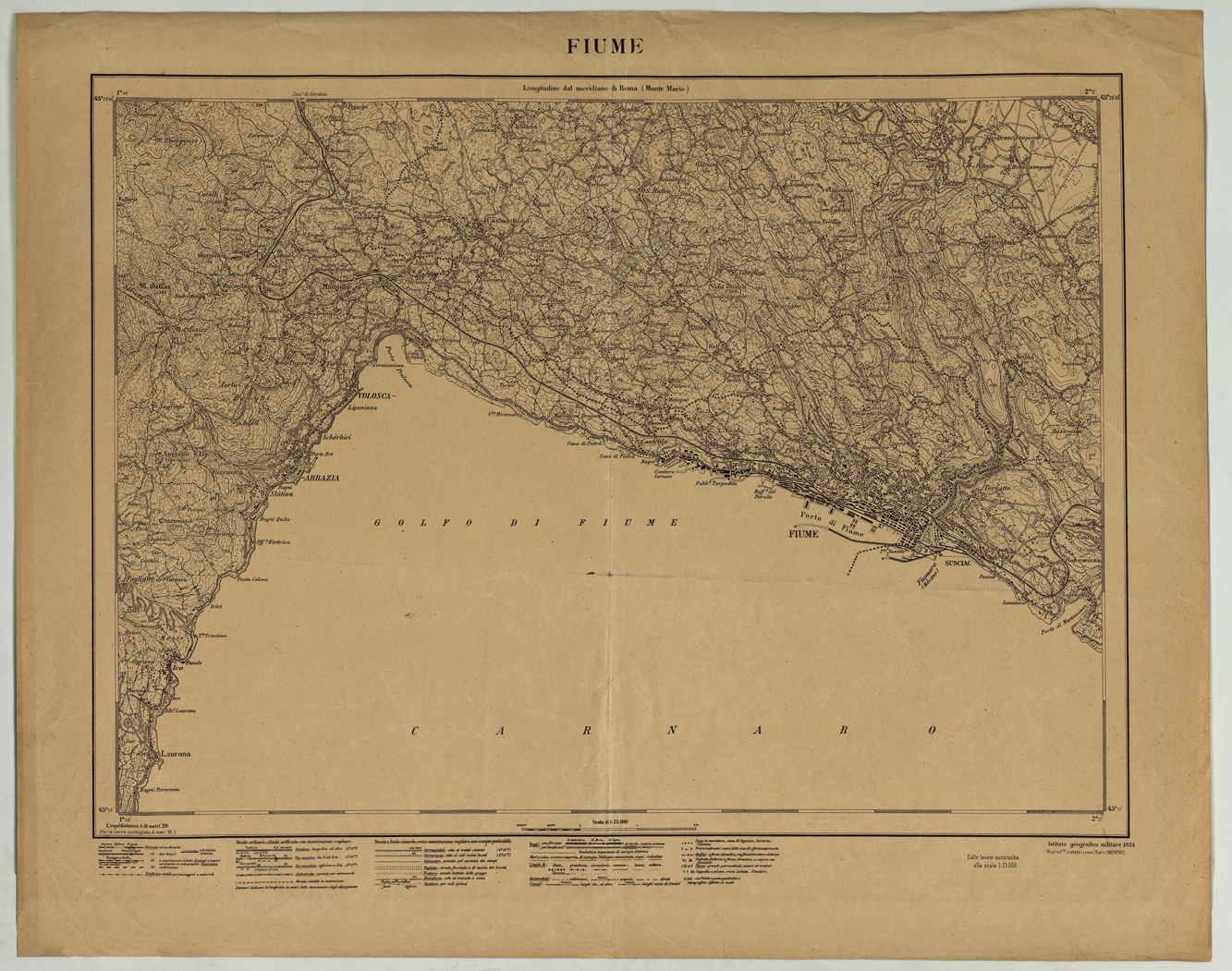 (N:25751) FIUME. (CA008950) Carte e stampe antiche: riproduzione a colori su carta (formato A1)