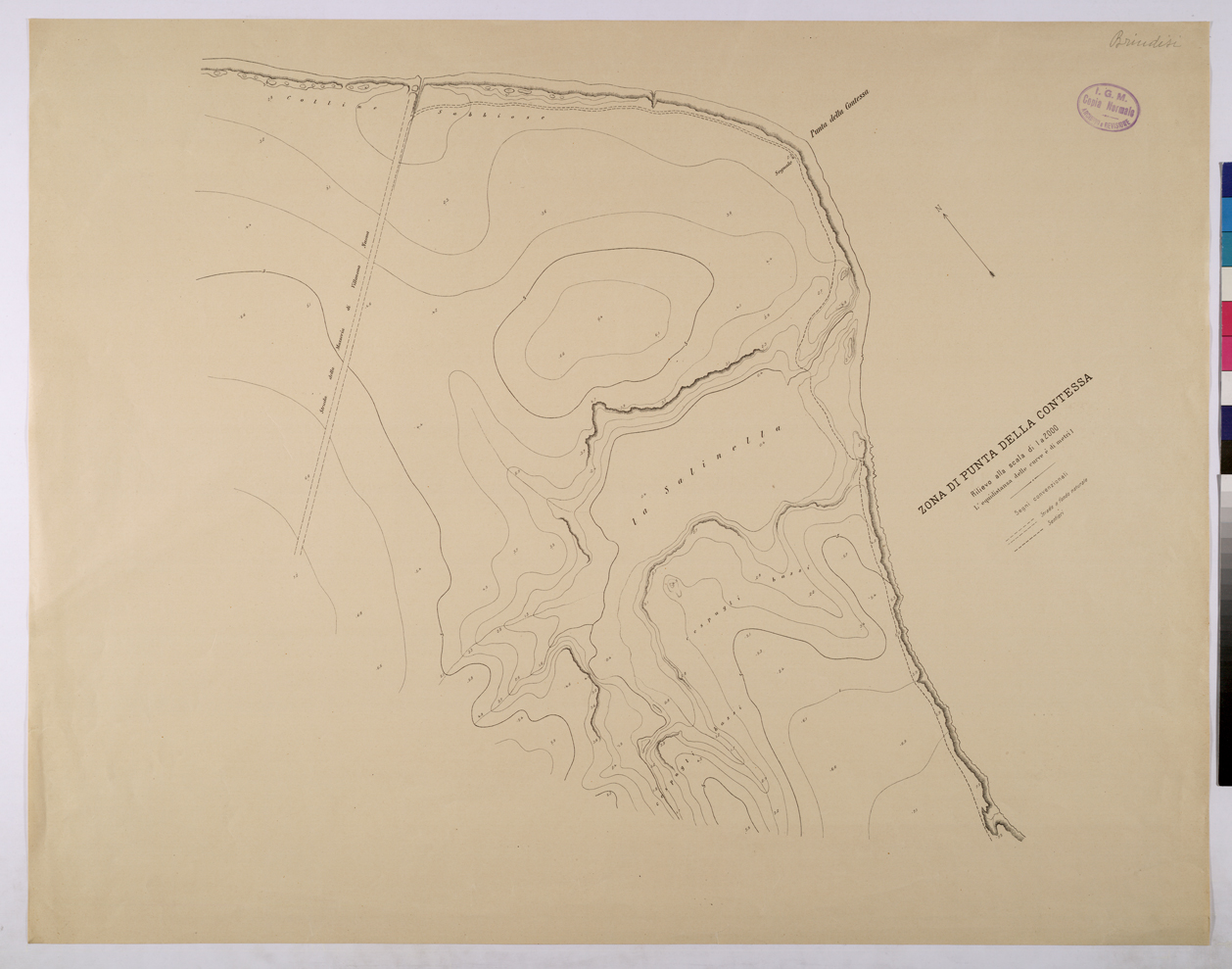 (N:25774) ZONA DI PUNTA DELLA CONTESSA. (CA008974) Carte e stampe antiche: riproduzione a colori su carta (formato A1)