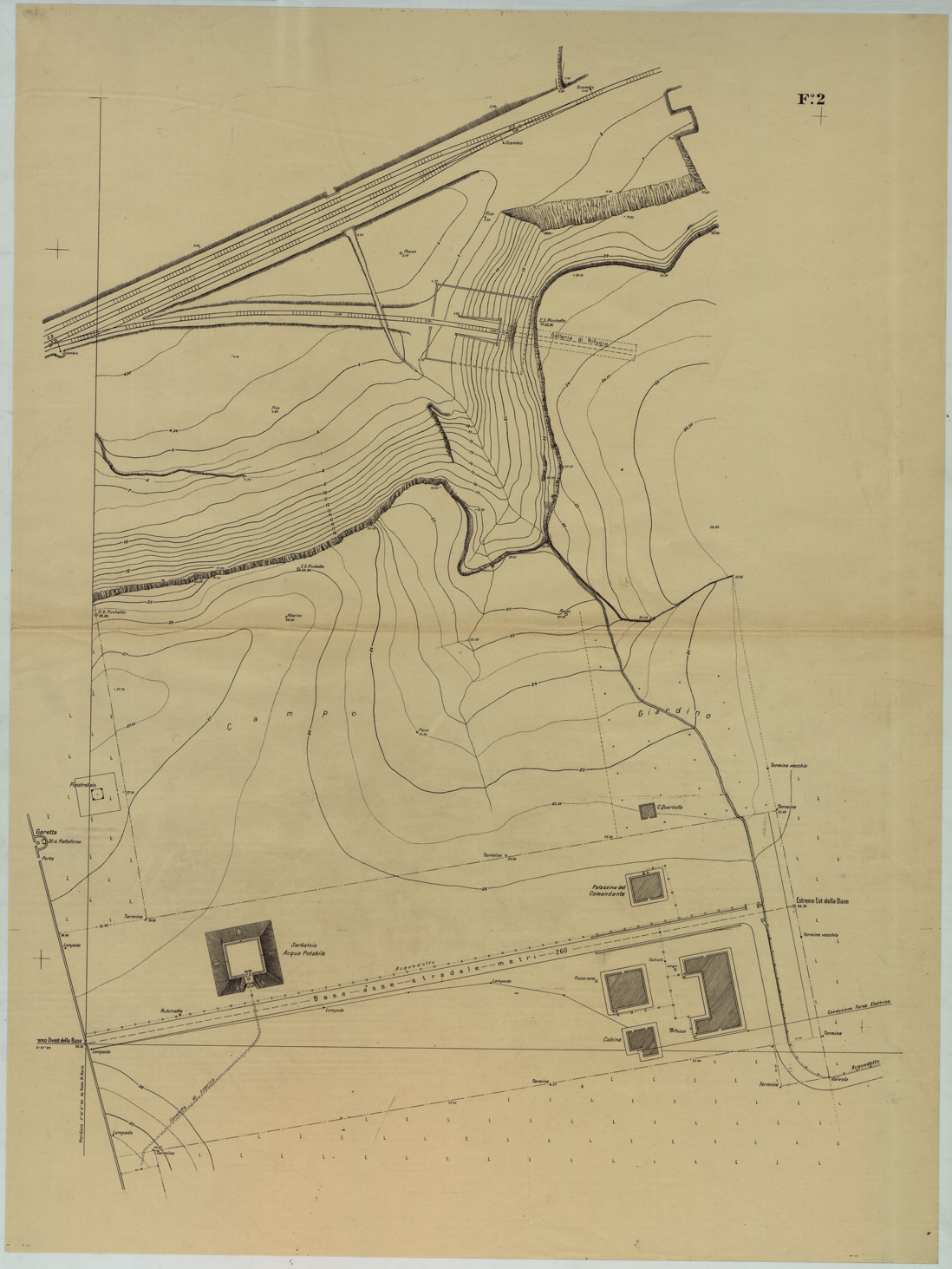 (N:25776) PIAZZA MILITARE MARITTIMA DI BRINDISI POLVERIERA DEL CILLARESE R. MARINA - FOGLIO 2. (CA008976) Carte e stampe antiche: riproduzione a colori su carta (formato A1)