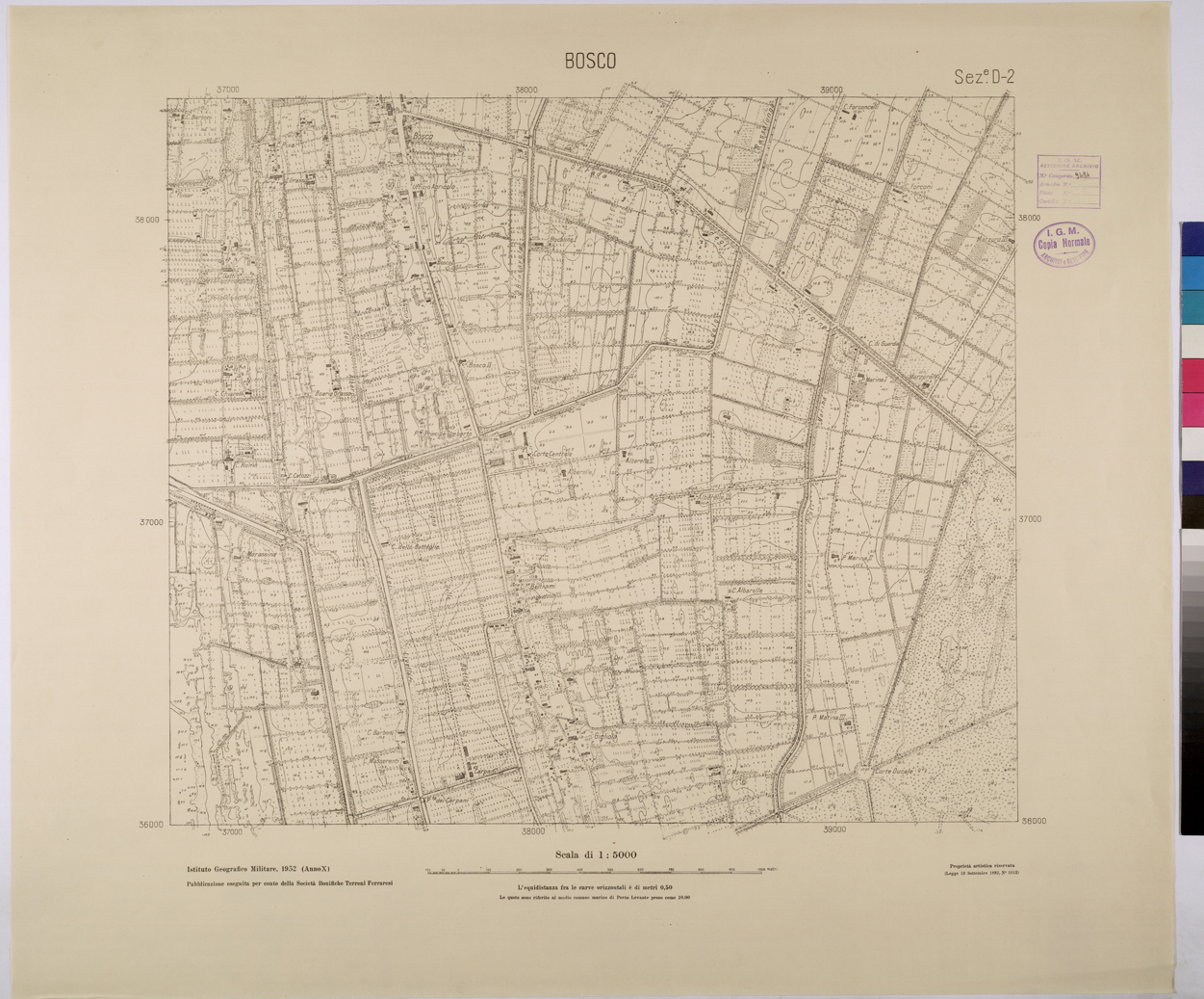 (N:25808) BOSCO - SEZIONE D2. (CA009007) Carte e stampe antiche: riproduzione a colori su carta (formato A1)
