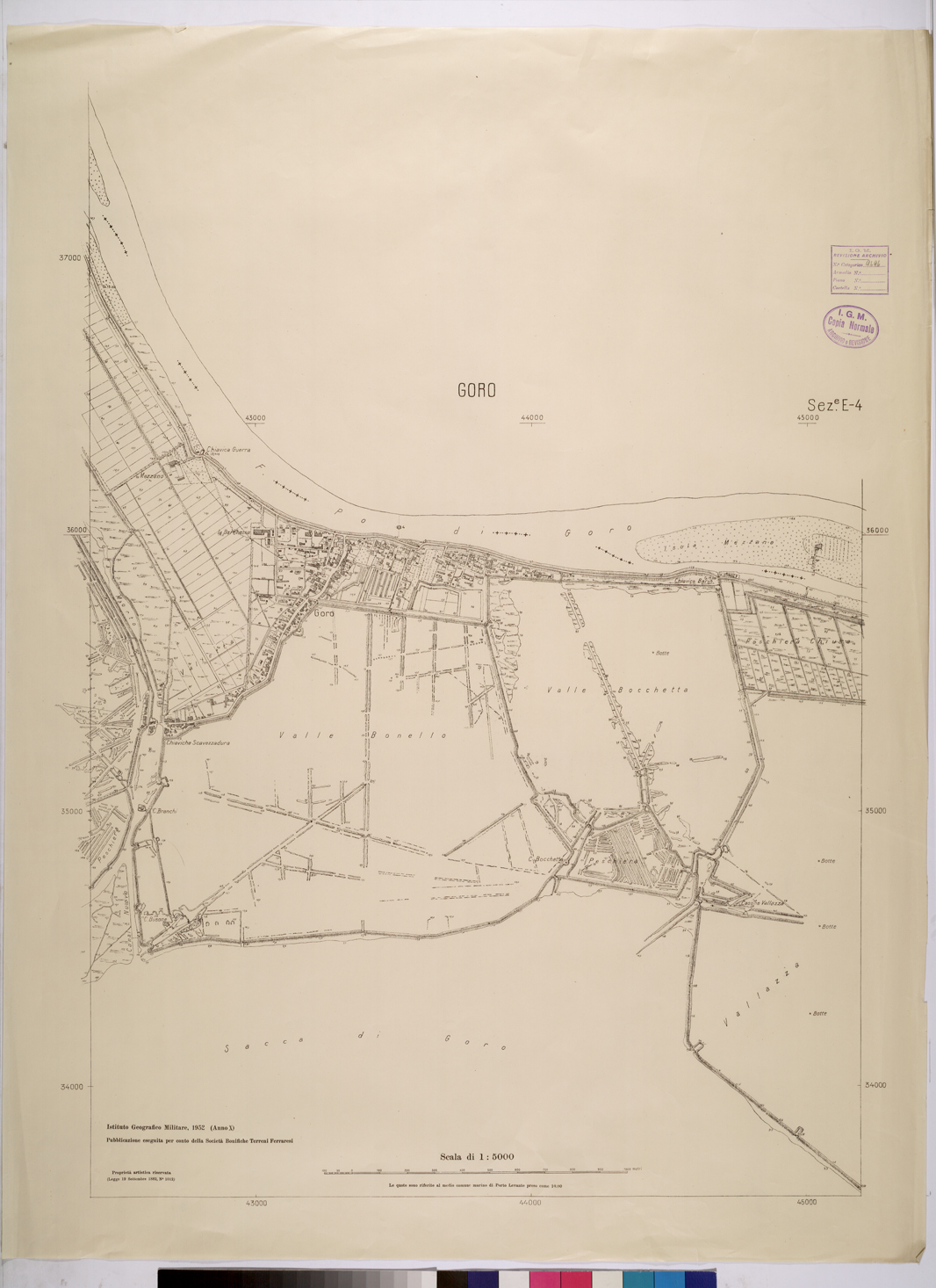 (N:25813) GORO - SEZIONE E4. (CA009012) Carte e stampe antiche: riproduzione a colori su carta (formato A1)