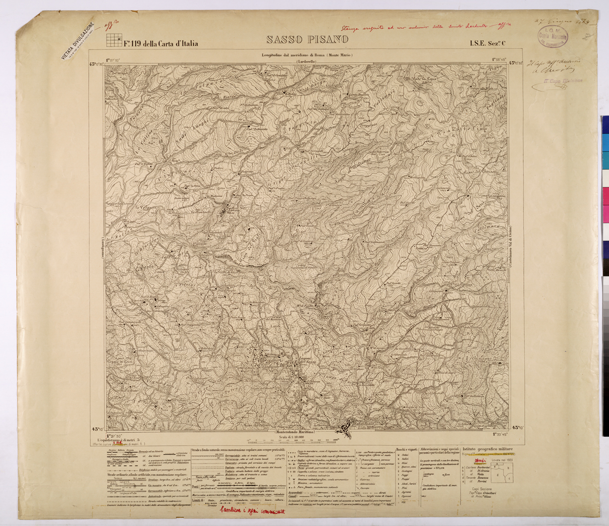 (N:25828) SASSO PISANO - F.119 I E.E. SEZIONE C. (CA009027) Carte e stampe antiche: riproduzione a colori su carta (formato A1)