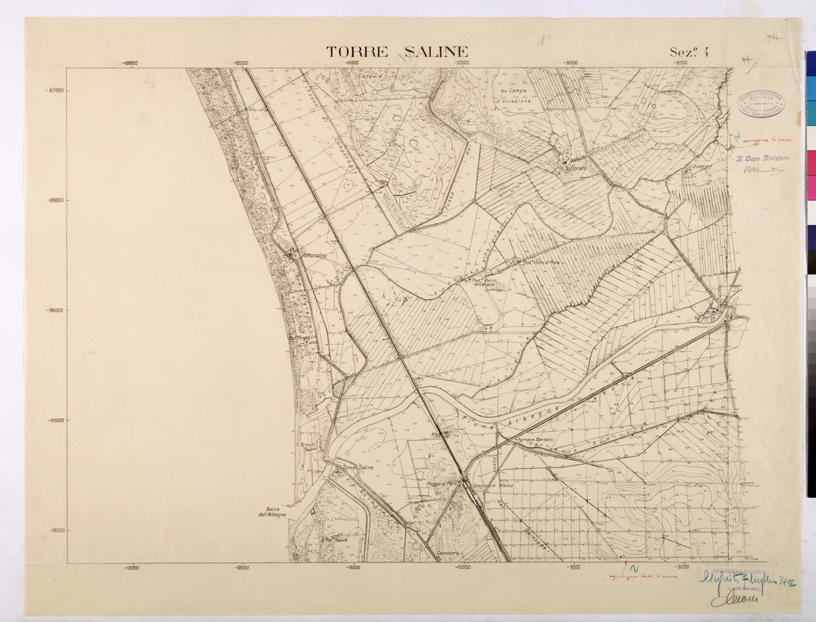 (N:25839) TORRE SALINE - SEZIONE 4. (CA009038) Carte e stampe antiche: riproduzione a colori su carta (formato A1)