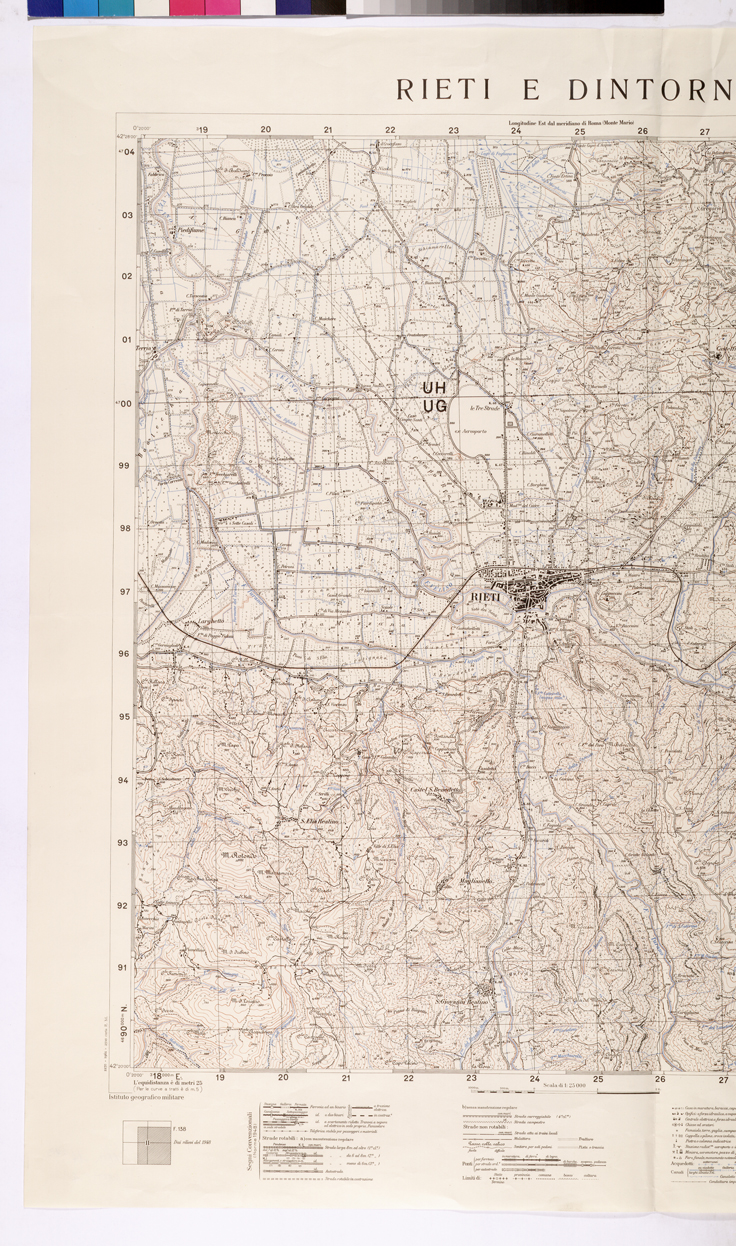 (N:26001) RIETI E DINTORNI - PARTE 1-2. (CA009200, CA009201) Carte e stampe antiche: riproduzione a colori su carta (formato A1)