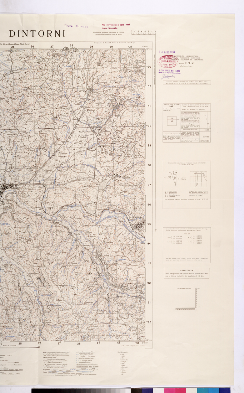 (N:26001) RIETI E DINTORNI - PARTE 1-2. (CA009200, CA009201) Carte e stampe antiche: riproduzione a colori su carta (formato A1)