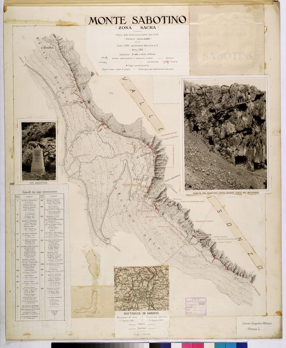 (N:26023) MONTE SABOTINO (CA009224) Carte e stampe antiche: riproduzione a colori su carta (formato A1)