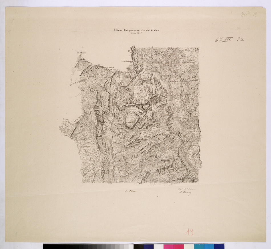 (N:26024) RILIEVO FOTOGRAMMETRICO DEL M. VISO. (CA009225) Carte e stampe antiche: riproduzione a colori su carta (formato A1)
