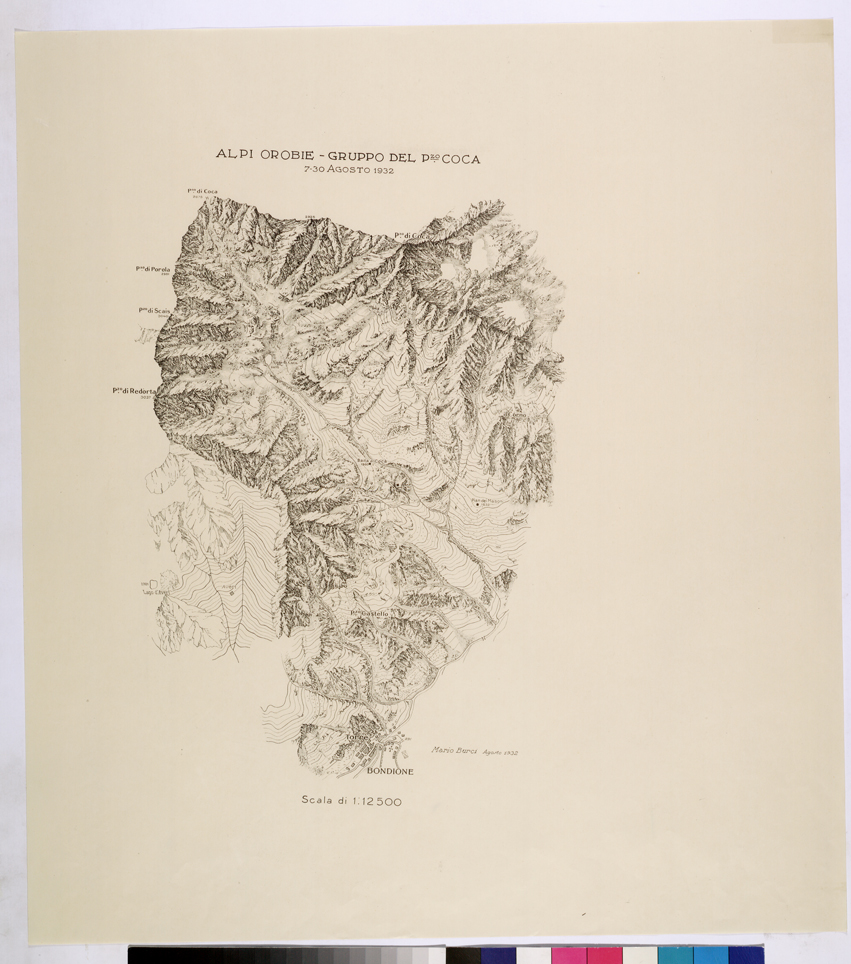 (N:26025) ALPI OROBIE GRUPPO P.ZO COCA. (CA009226) Carte e stampe antiche: riproduzione a colori su carta (formato A1)