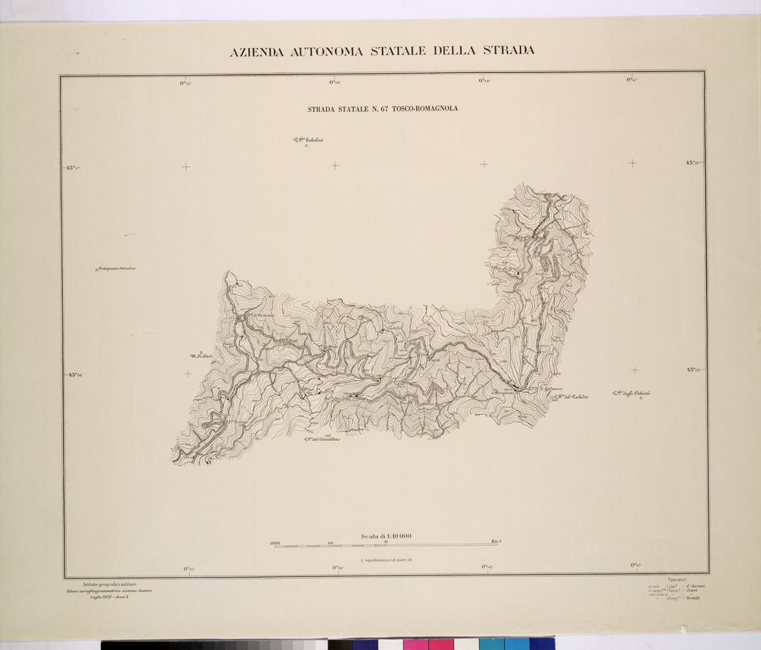 (N:26046) RETE DELLE STRADE STATALI DEL COMPARTIMENTO DELLA TOSCANA. (CA009247) Carte e stampe antiche: riproduzione a colori su carta (formato A1)