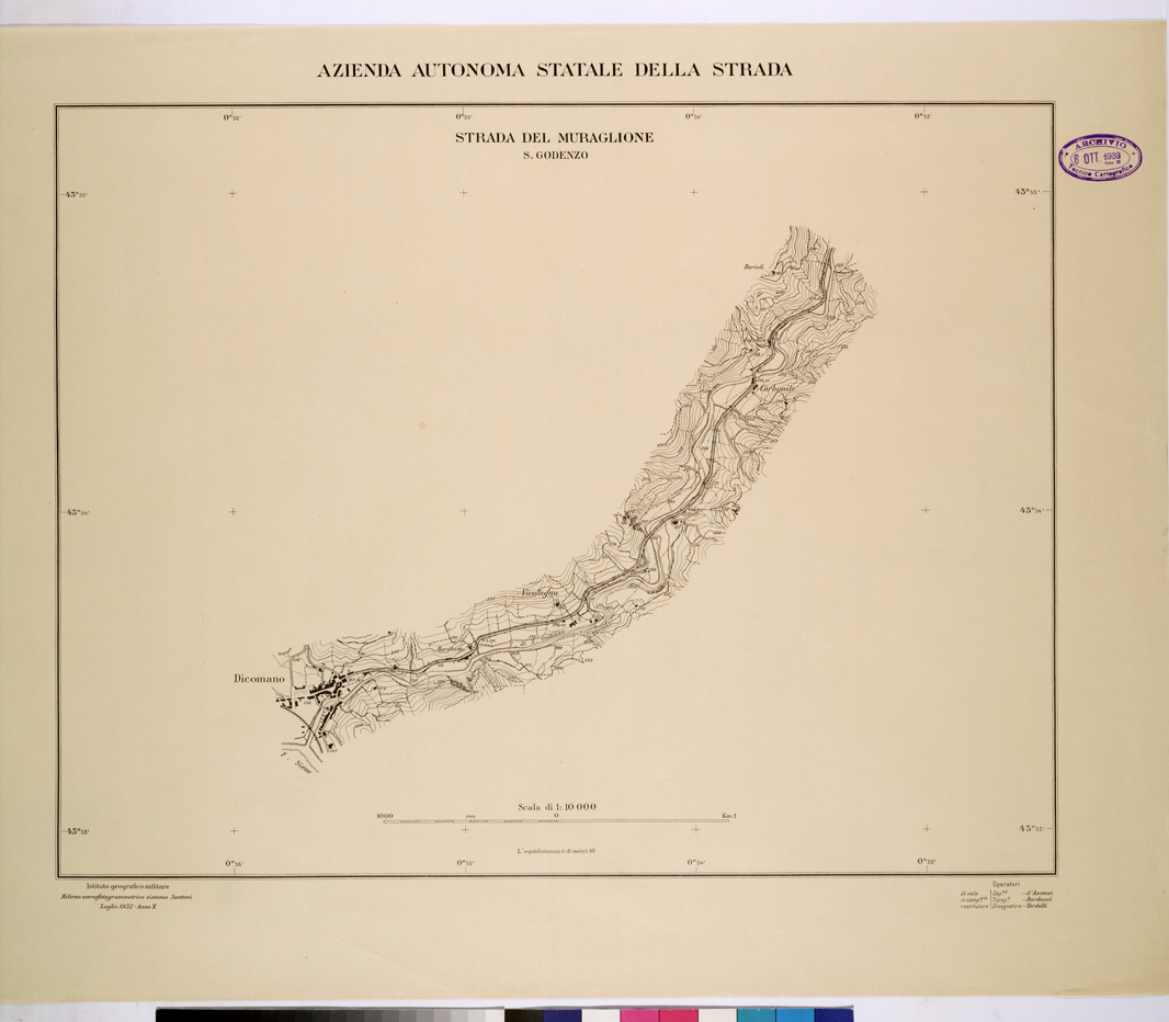 (N:26048) RETE DELLE STRADE STATALI DEL COMPARTIMENTO DELLA TOSCANA. (CA009249) Carte e stampe antiche: riproduzione a colori su carta (formato A1)