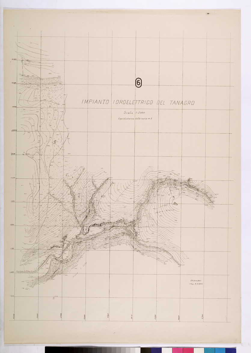 (N:26055) IMPIANTO IDROELETTRICO DEL TANAGRO (CA009257) Carte e stampe antiche: riproduzione a colori su carta (formato A1)