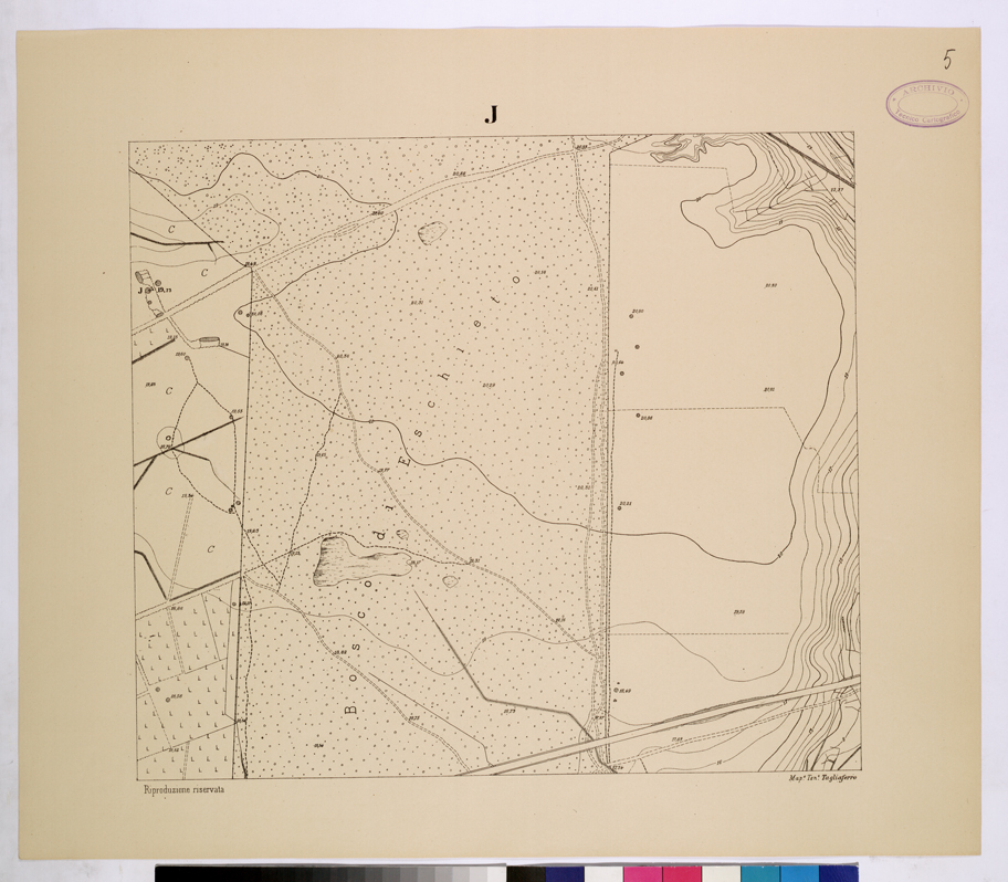 (N:26104) POLIGONO DI NETTUNO - FOGLIO J. (CA009312) Carte e stampe antiche: riproduzione a colori su carta (formato A1)