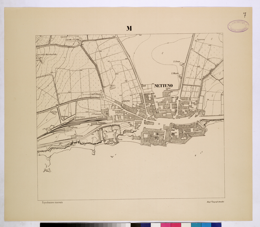 (N:26106) POLIGONO DI NETTUNO - FOGLIO M. (CA009314) Carte e stampe antiche: riproduzione a colori su carta (formato A1)