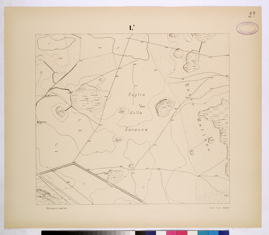 (N:26127) POLIGONO DI NETTUNO - FOGLIO L1. (CA009336) Carte e stampe antiche: riproduzione a colori su carta (formato A1)