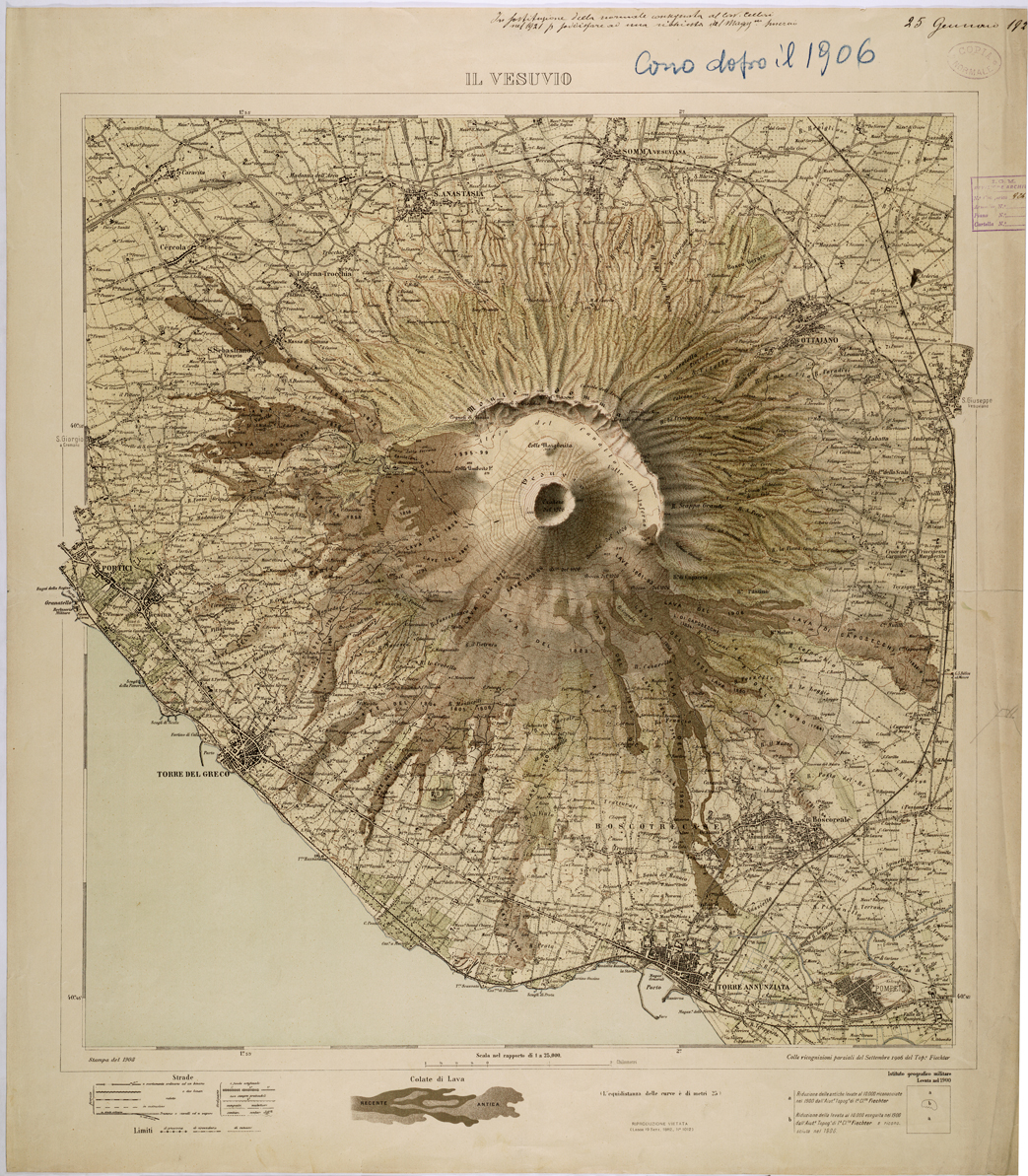 (N:26199) IL VESUVIO. (CA009413) Carte e stampe antiche: riproduzione a colori su carta (formato A1)