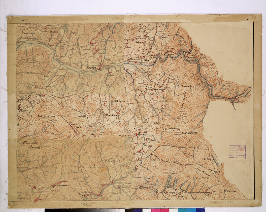 (N:26209) CARTA DEI DINTORNI DI GENOVA - FOGLIO VI. (CA009423) Carte e stampe antiche: riproduzione a colori su carta (formato A1)