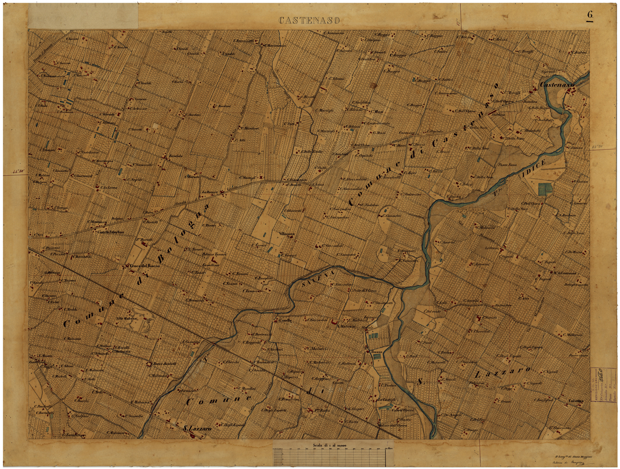 (N:26219) BOLOGNA E DINTORNI - CASTENASO FOGLIO 6. (CA009433) Carte e stampe antiche: riproduzione a colori su carta (formato A1)