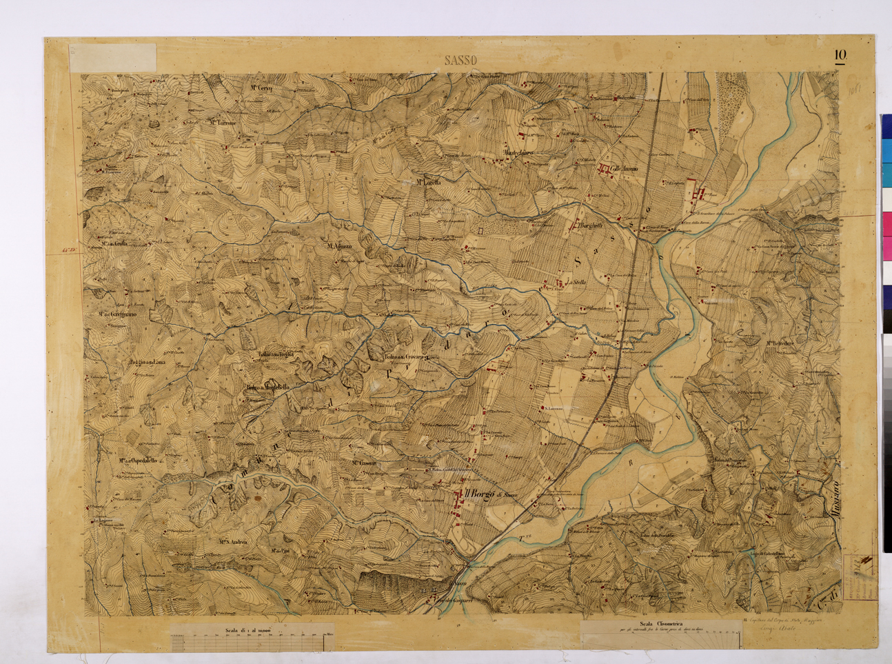 (N:26223) BOLOGNA E DINTORNI - SASSO FOGLIO 10. (CA009437) Carte e stampe antiche: riproduzione a colori su carta (formato A1)