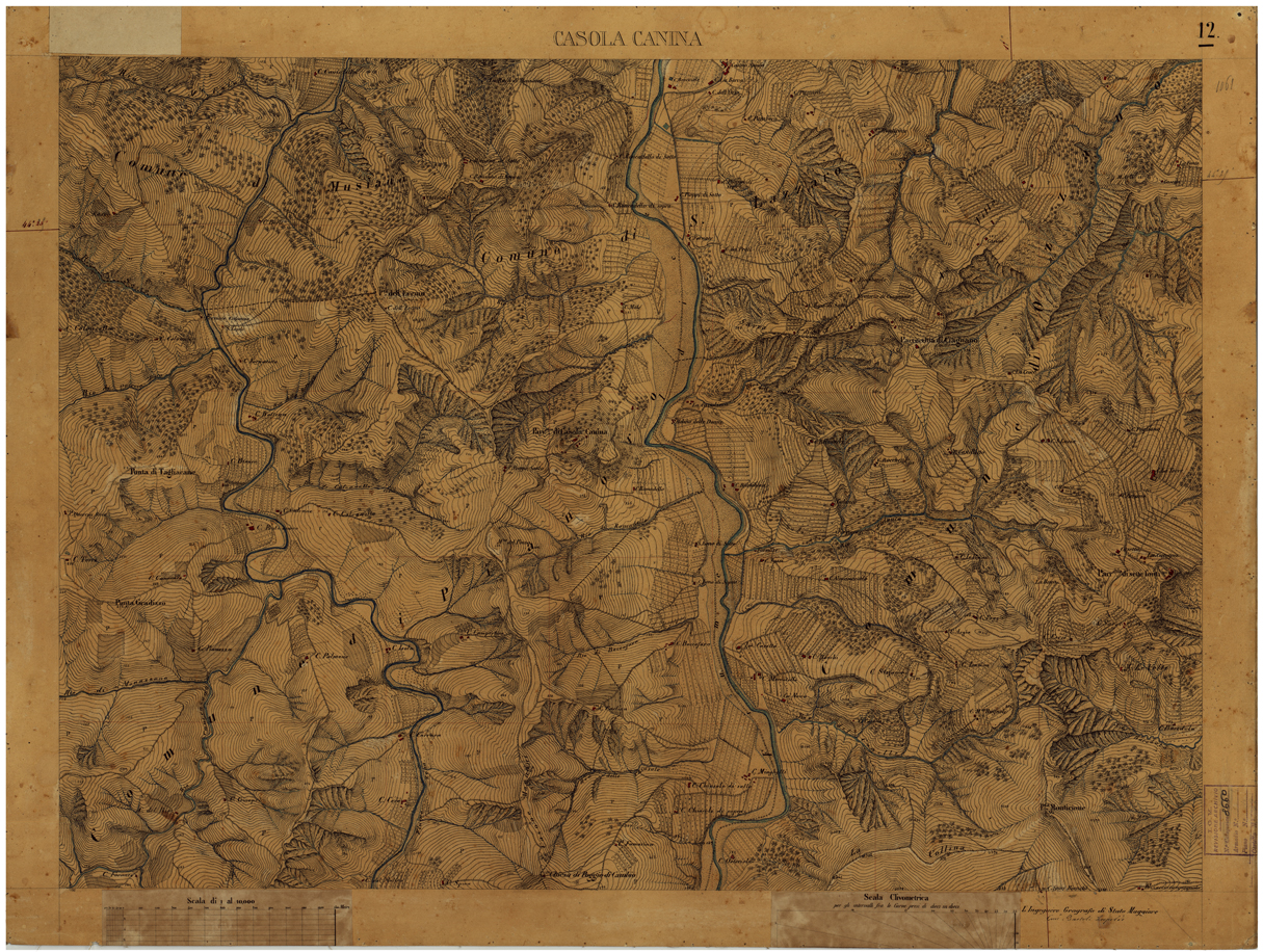 (N:26225) BOLOGNA E DINTORNI - CASOLA CANINA FOGLIO 12. (CA009439) Carte e stampe antiche: riproduzione a colori su carta (formato A1)