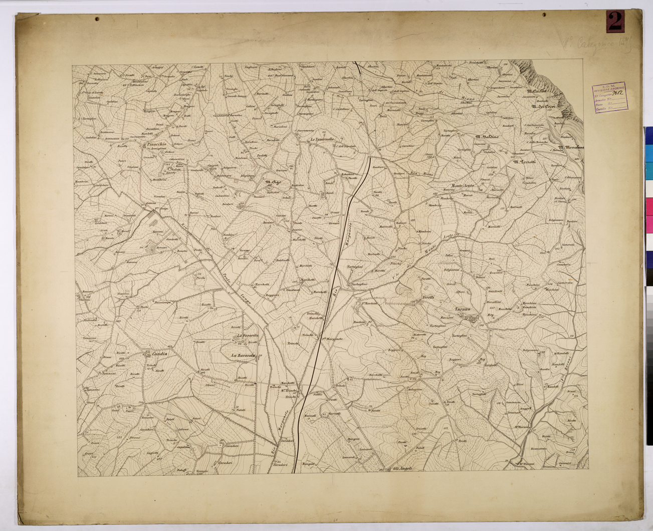 (N:26226) VARANO E DINTORNI. (CA009440) Carte e stampe antiche: riproduzione a colori su carta (formato A1)
