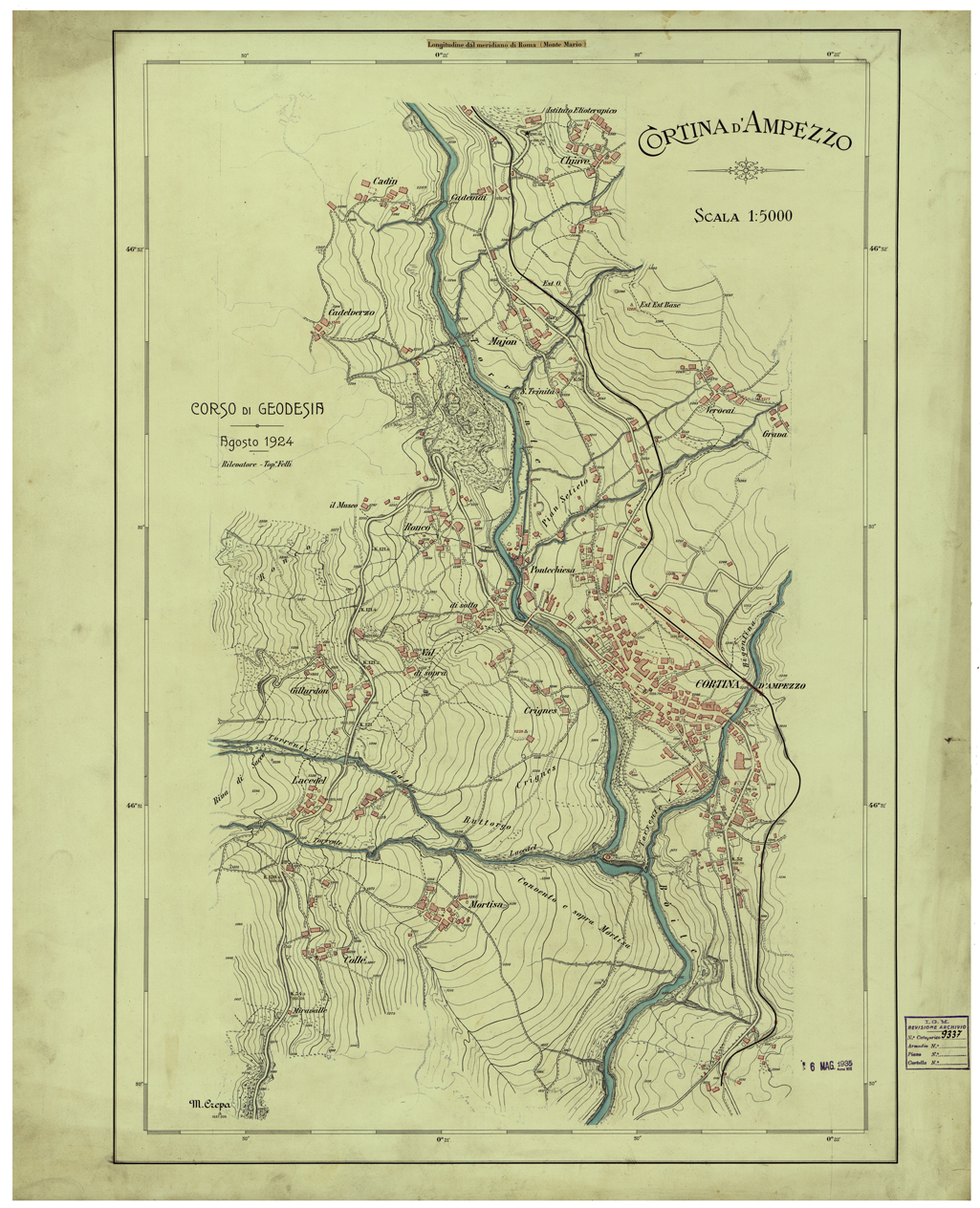 (N:26257) CORTINA D'AMPEZZO (CA009473) Carte e stampe antiche: riproduzione a colori su carta (formato A1)