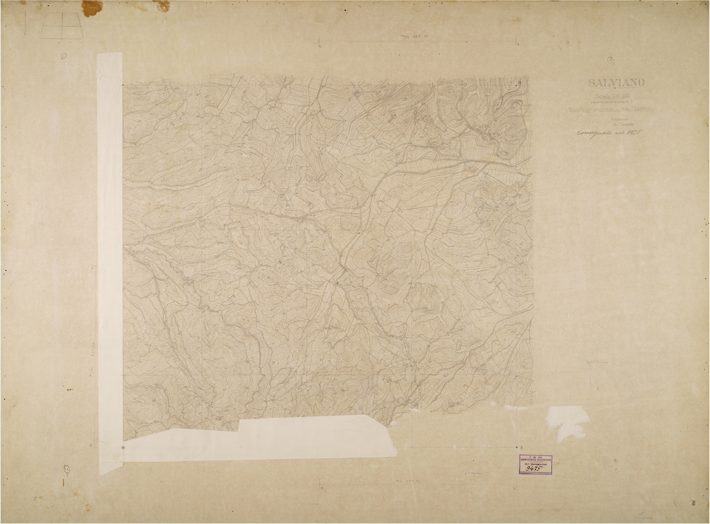 (N:26261) SALVIANO - N.E. (CA009476) Carte e stampe antiche: riproduzione a colori su carta (formato A1)