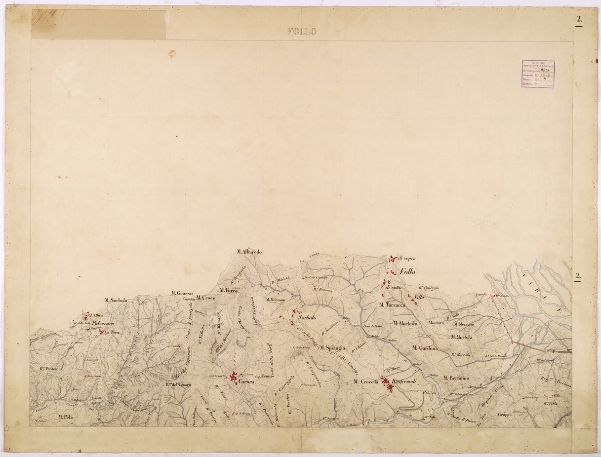 (N:26271) CARTA TOPOGRAFICA DEL GOLFO E BACINO DI SPEZIA - FOGLIO 2. (CA009487) Carte e stampe antiche: riproduzione a colori su carta (formato A1)