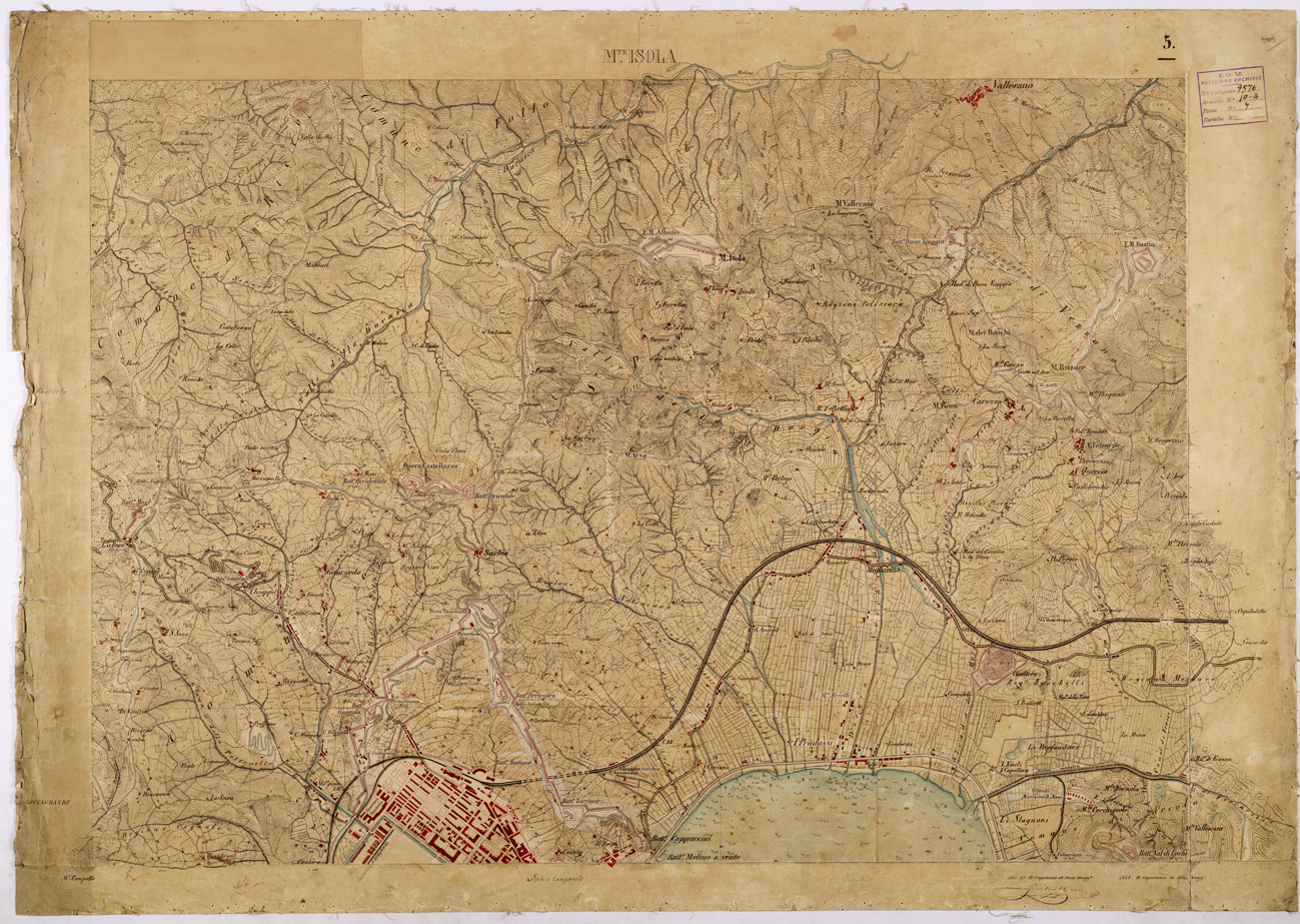 (N:26274) CARTA TOPOGRAFICA DEL GOLFO E BACINO DI SPEZIA - FOGLIO 5. (CA009490) Carte e stampe antiche: riproduzione a colori su carta (formato A1)