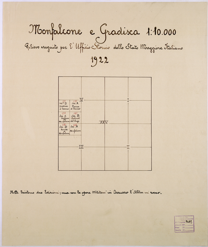 (N:26300) MONFALCONE E GRADISCA - QUADRO D'UNIONE. (CA009516) Carte e stampe antiche: riproduzione a colori su carta (formato A1)