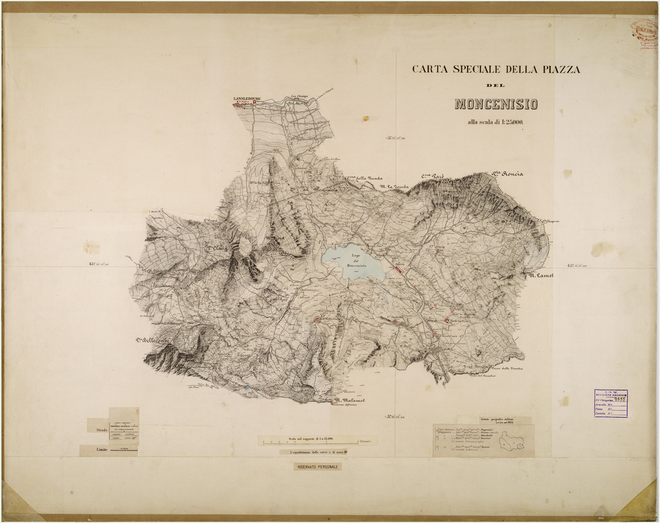 (N:26320) CARTA SPECIALE DELLA PIAZZA DEL MONCENISIO. (CA009547) Carte e stampe antiche: riproduzione a colori su carta (formato A1)