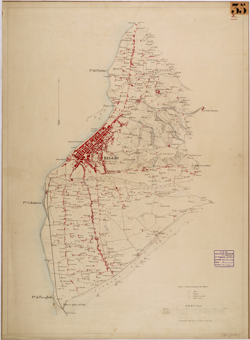 (N:26326) REGGIO CALABRIA. (CA009553) Carte e stampe antiche: riproduzione a colori su carta (formato A1)