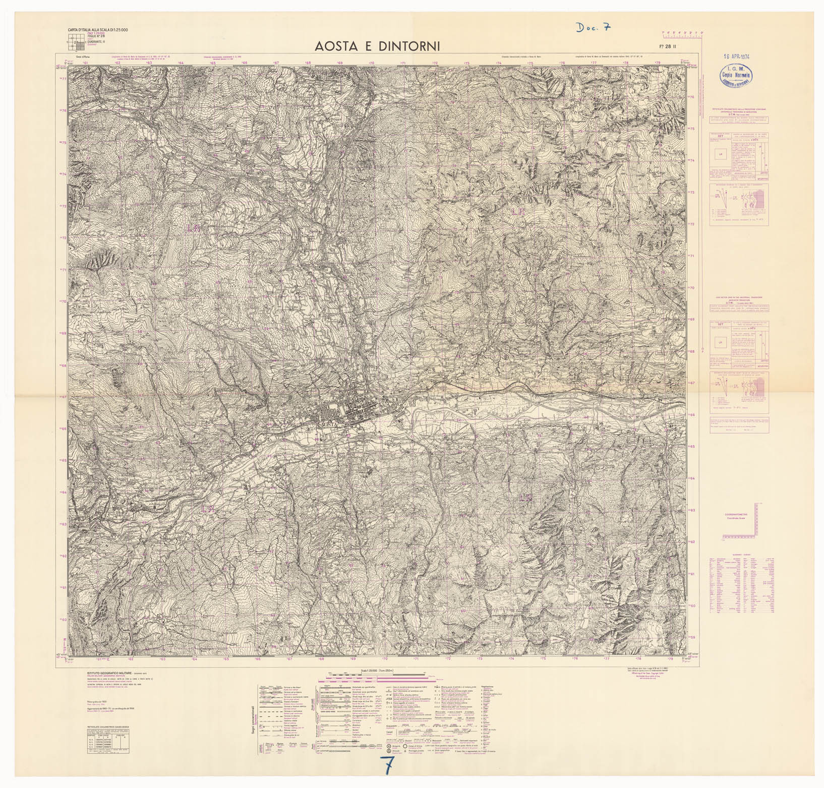 (N:35687) AOSTA E DINTORNI - FOGLIO 28 II (CA009602) Carte e stampe antiche: riproduzione a colori su carta (formato A1)