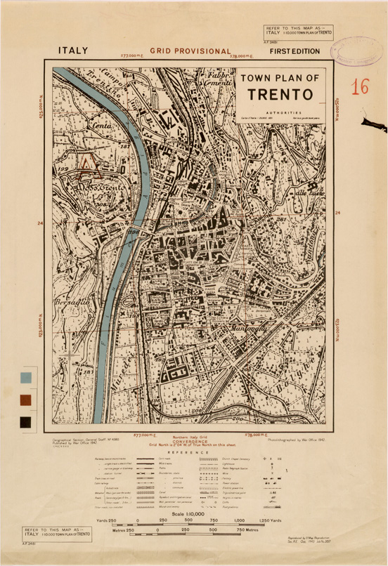(N:27296) TOWN PLAN OF TRENTO (SE001122) Carte e stampe antiche: riproduzione a colori su carta (formato A2)