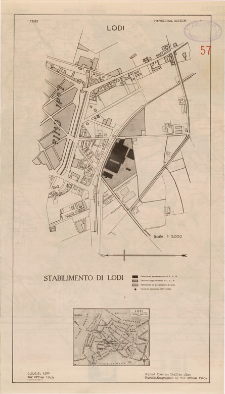 (N:27337) LODI (SE001166) Carte e stampe antiche: riproduzione a colori su carta (formato A2)