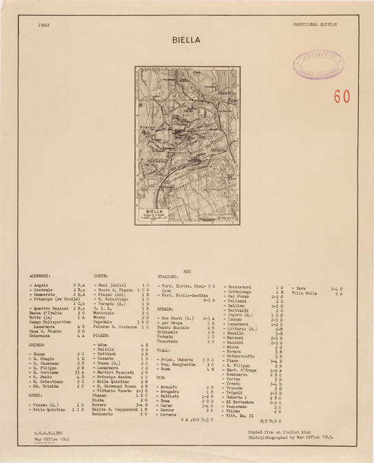 (N:27340) BIELLA (SE001169) Carte e stampe antiche: riproduzione a colori su carta (formato A2)