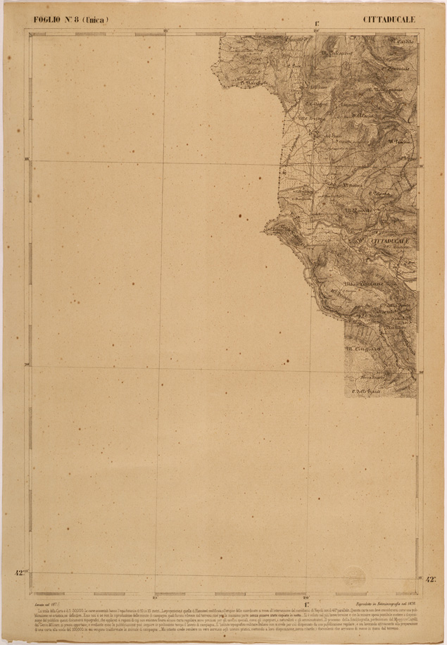 (N:27456) CARTA DELLE PROVINCE MERIDIONALI - FOGLIO 8 - CITTADUCALE (SE001199) Carte e stampe antiche: riproduzione a colori su carta (formato A2)