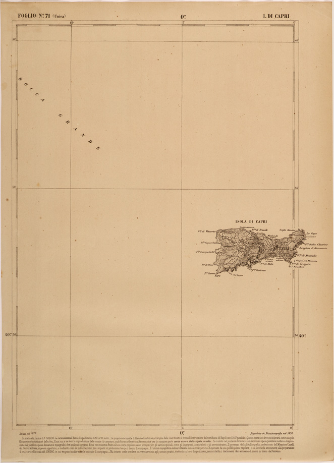 (N:27523) CARTA DELLE PROVINCE MERIDIONALI - FOGLIO 71 - ISOLA DI CAPRI (SE001263) Carte e stampe antiche: riproduzione a colori su carta (formato A2)