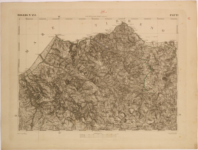 (N:27665) CARTA DELLA SICILIA - PATTI FOGLIO 135. (SE001473) Carte e stampe antiche: riproduzione a colori su carta (formato A2)