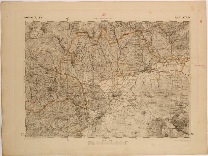 (N:27674) CARTA DELLA SICILIA - RANDAZZO FOGLIO 145. (SE001482) Carte e stampe antiche: riproduzione a colori su carta (formato A2)