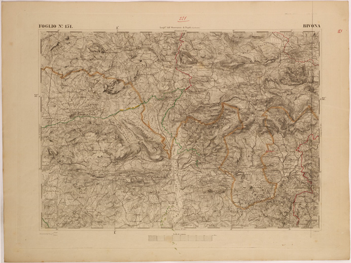 (N:27679) CARTA DELLA SICILIA - BIVONA FOGLIO 151. (SE001487) Carte e stampe antiche: riproduzione a colori su carta (formato A2)