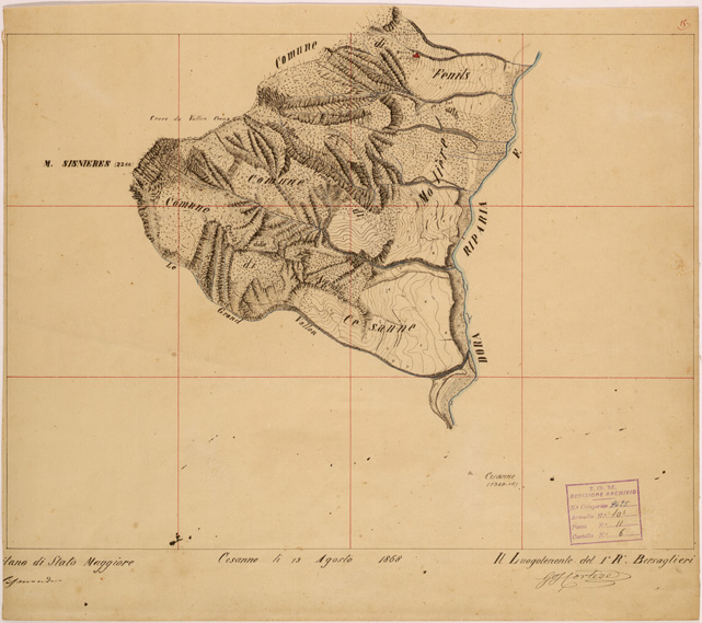 (N:28157) VALLE DORIA E BARDONECCHIA - FOGLIO 15 (SE001883) Carte e stampe antiche: riproduzione a colori su carta (formato A2)