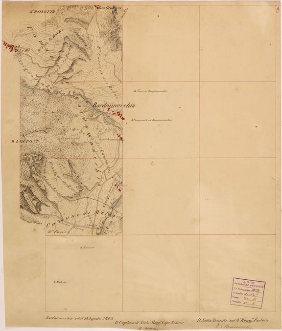 (N:28158) VALLE DORIA E BARDONECCHIA - FOGLIO 16 (SE001884) Carte e stampe antiche: riproduzione a colori su carta (formato A2)