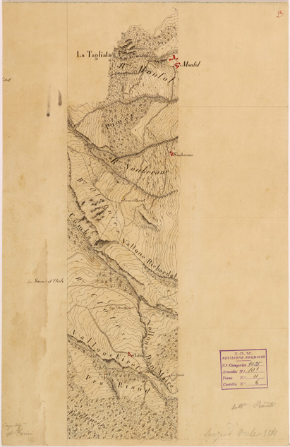 (N:28160) VALLE DORIA E BARDONECCHIA - FOGLIO 18 (SE001886) Carte e stampe antiche: riproduzione a colori su carta (formato A2)