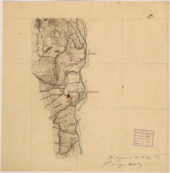 (N:28265) VALLE DORIA ( MONCENISIO - NOVALESA - VALLETTE - PELVO ) - FOGLIO 21 (SE001942) Carte e stampe antiche: riproduzione a colori su carta (formato A2)