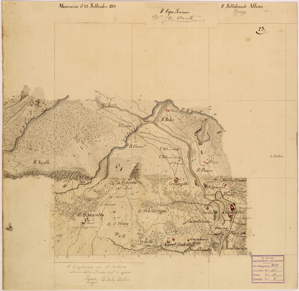 (N:28269) VALLE DORIA ( MONCENISIO - NOVALESA - VALLETTE - PELVO ) - FOGLIO 23 (SE001944) Carte e stampe antiche: riproduzione a colori su carta (formato A2)