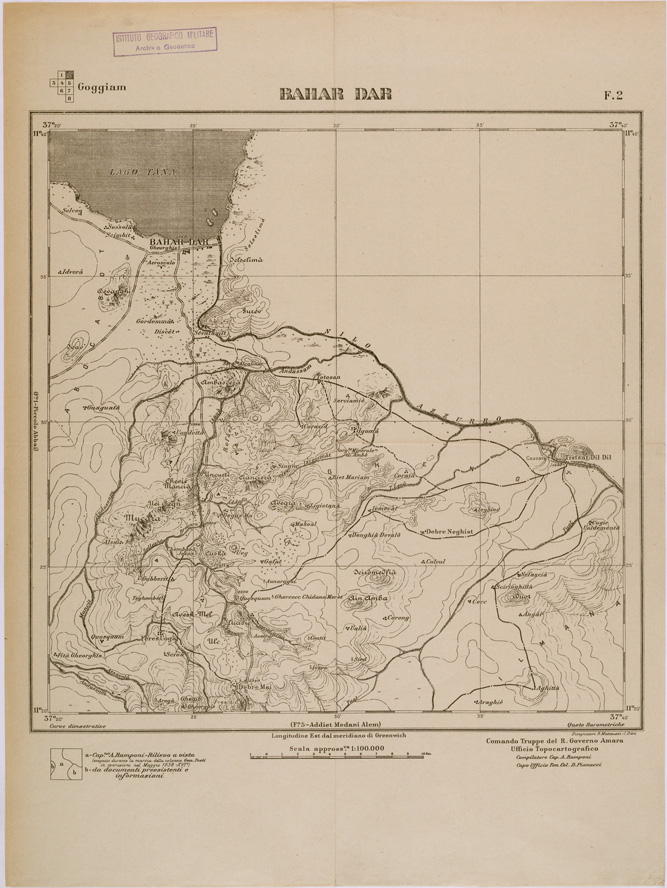 (N:28522) GOGGIAM FOGLIO 2 BAHAR DAR (SE002283) Carte e stampe antiche: riproduzione a colori su carta (formato A2)