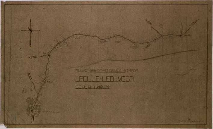 (N:28625) RILIEVI SPEDITIVO DELLA STRADA UACILLE - UEB - MEGA. (SE002522) Carte e stampe antiche: riproduzione a colori su carta (formato A2)