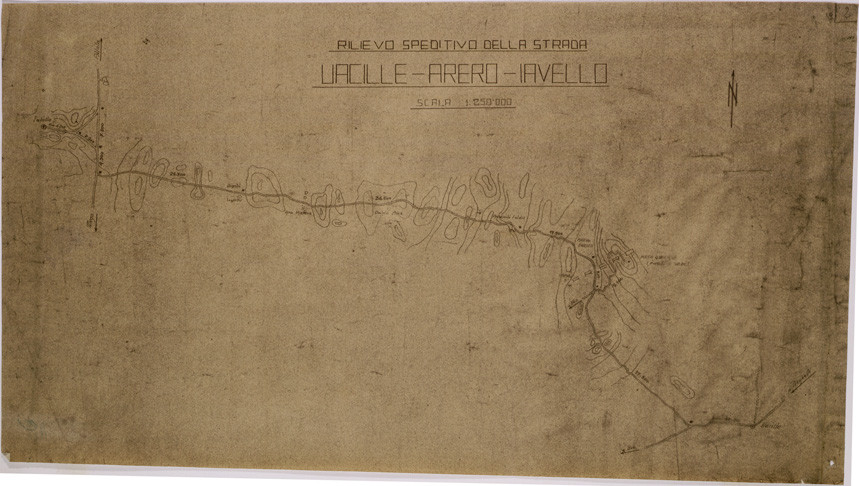 (N:28627) RILIEVO SPEDITIVO DELLA STRADA - UACILLE - ARERO - IAVELLO. (SE002524) Carte e stampe antiche: riproduzione a colori su carta (formato A2)