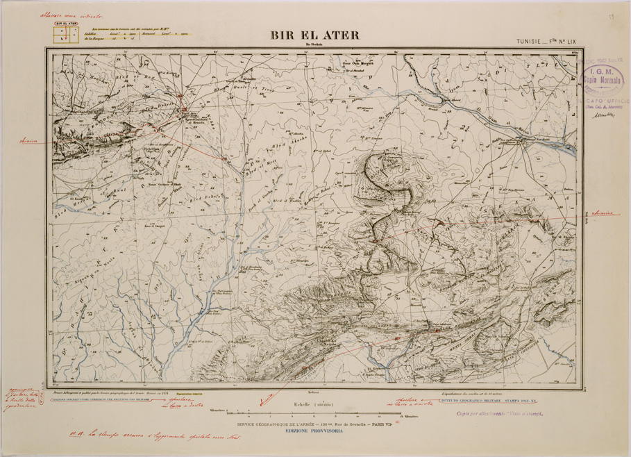(N:28935) BIR EL ATER - FOGLIO LIX. (SE002755) Carte e stampe antiche: riproduzione a colori su carta (formato A2)