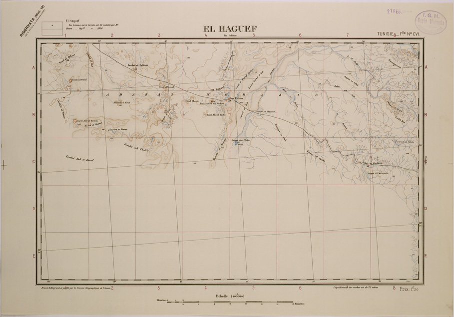 (N:28988) EL HAGUEF - FOGLIO CVI. (SE002798) Carte e stampe antiche: riproduzione a colori su carta (formato A2)